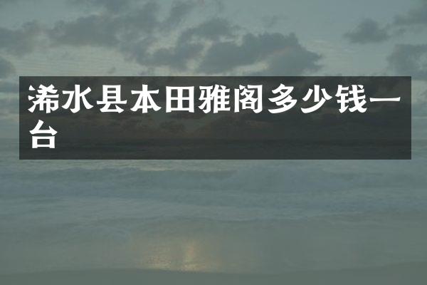 浠水县本田雅阁多少钱一台