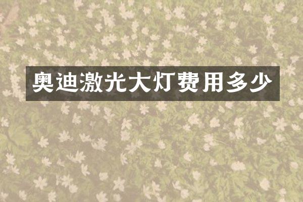 奥迪激光大灯费用多少