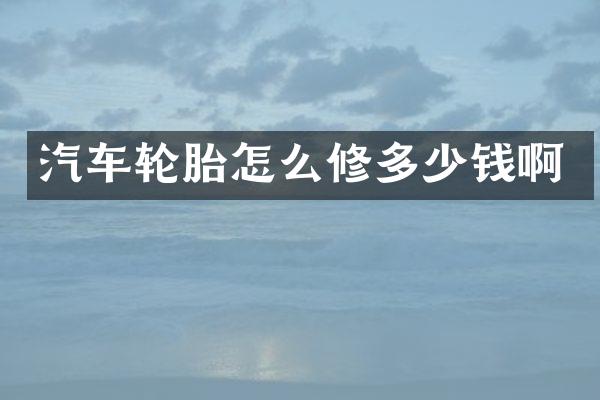 汽车轮胎怎么修多少钱啊