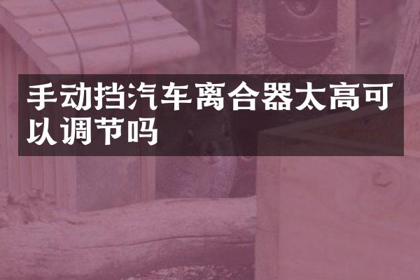 手动挡汽车离合器太高可以调节吗