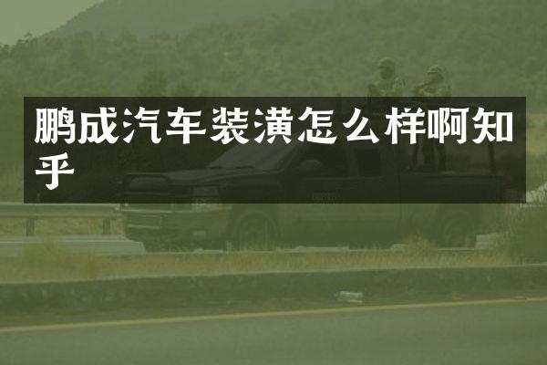 鹏成汽车装潢怎么样啊知乎