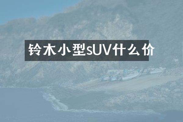 铃木小型sUV什么价
