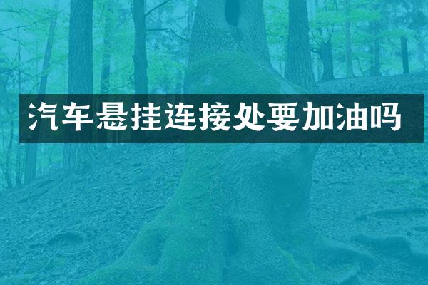 汽车悬挂连接处要加油吗