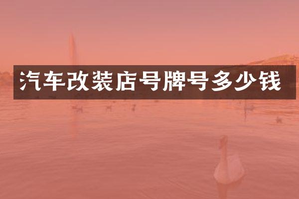 汽车改装店号牌号多少钱