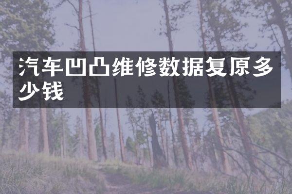 汽车凹凸维修数据复原多少钱