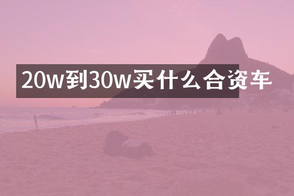 20w到30w合资车