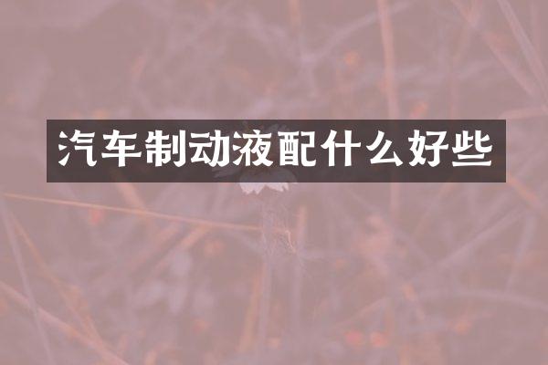 汽车制动液好些