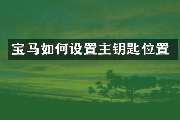 宝马如何设置主钥匙位置