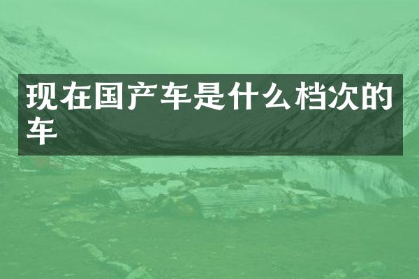 现在国产车是什么档次的车
