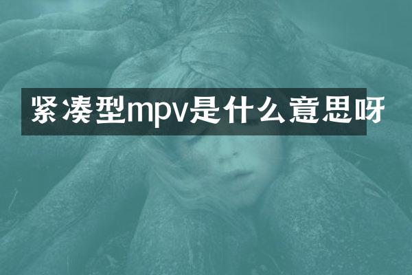 紧凑型mpv是什么意思呀