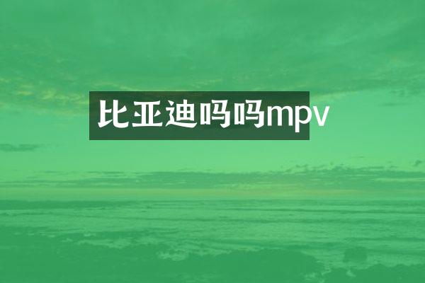 比亚迪吗吗mpv