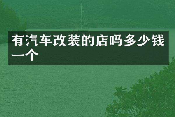 有汽车改装的店吗多少钱一个