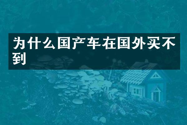 为什么国产车在国外买不到