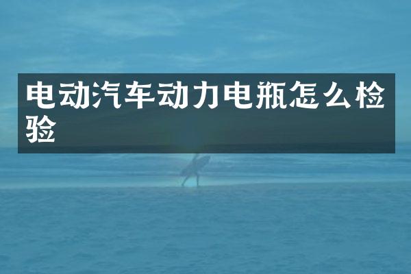 电动汽车动力电瓶怎么检验
