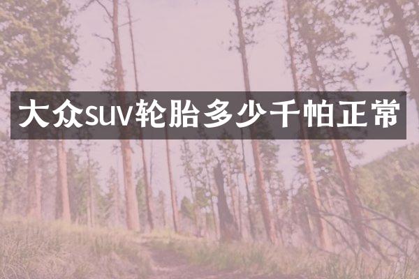 大众suv轮胎多少千帕正常