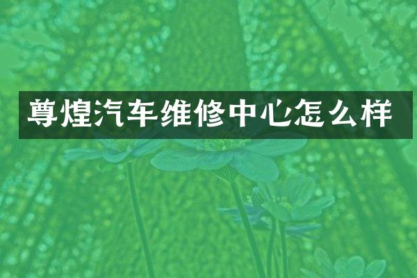 尊煌汽车维修中心怎么样