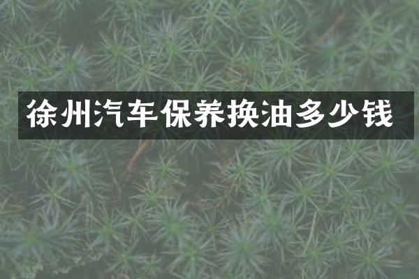 徐州汽车保养换油多少钱