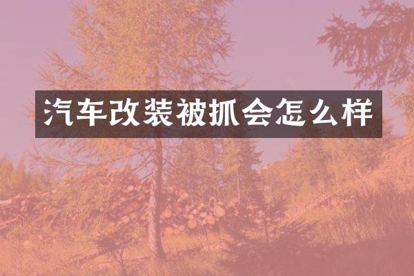 汽车改装被抓会怎么样