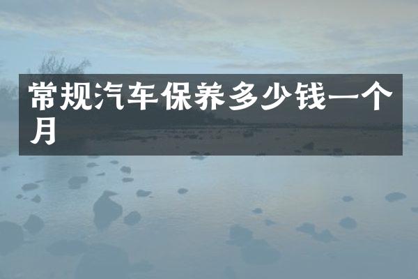 常规汽车保养多少钱一个月