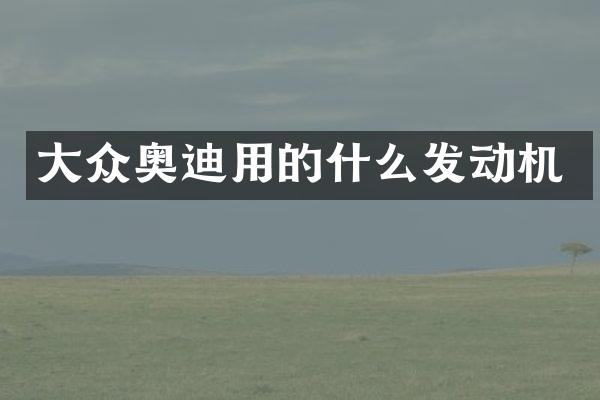 大众奥迪用的什么发动机