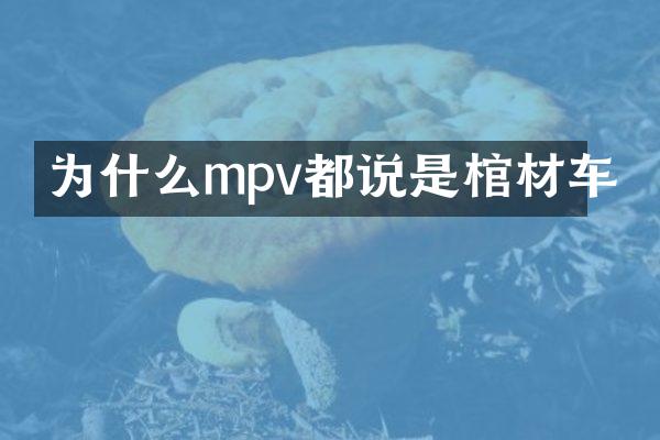 为什么mpv都说是棺材车