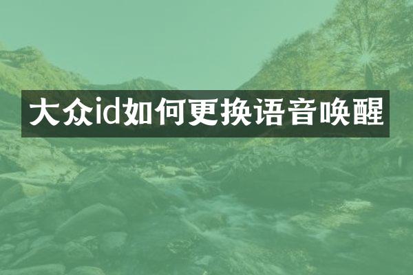 大众id如何更换语音唤醒
