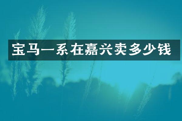 宝马一系在嘉兴卖多少钱