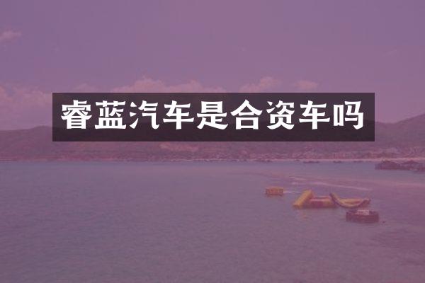 睿蓝汽车是合资车吗