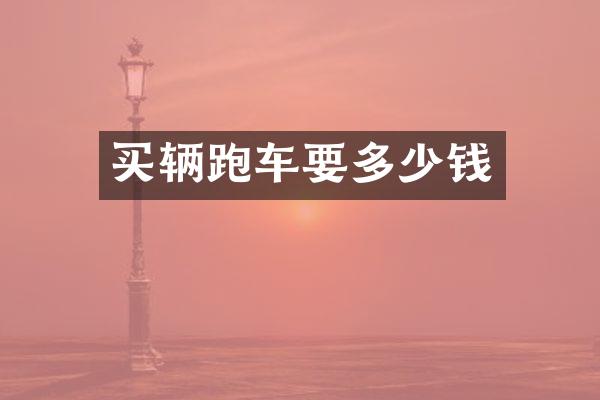 买辆跑车要多少钱
