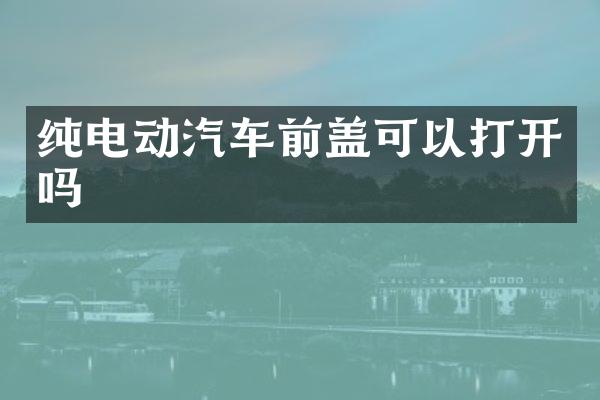 纯电动汽车前盖可以打开吗