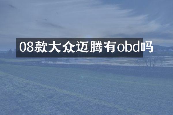 08款大众迈腾有obd吗