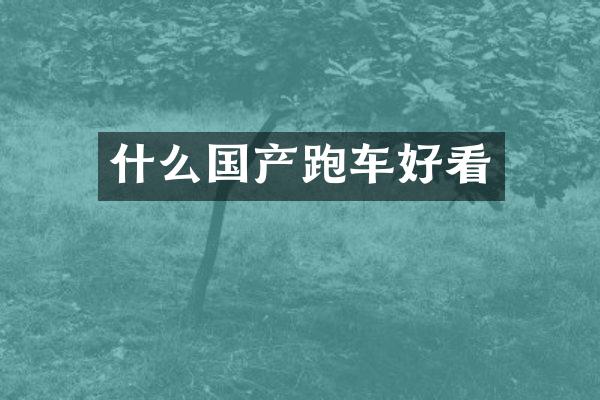 什么国产跑车好看