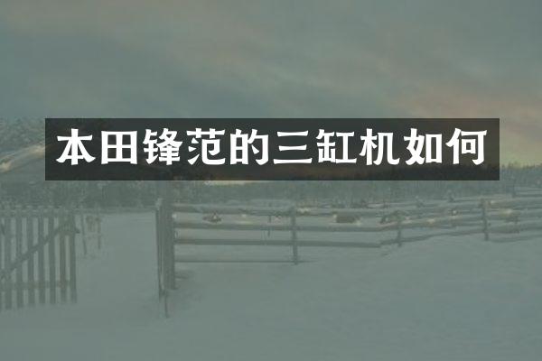 本田锋范的三缸机如何