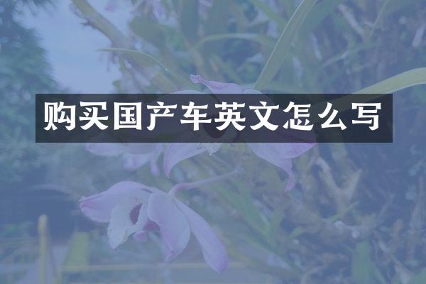 购买国产车英文怎么写