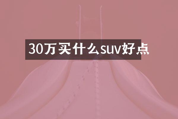 30万suv好点