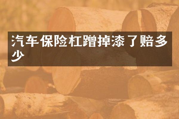 汽车保险杠蹭掉漆了赔多少