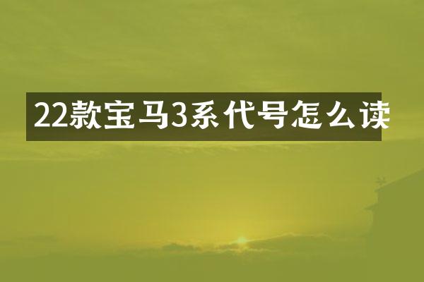 22款宝马3系代号怎么读