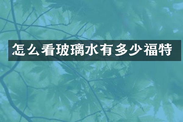 怎么看玻璃水有多少福特