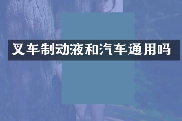 叉车制动液和汽车通用吗