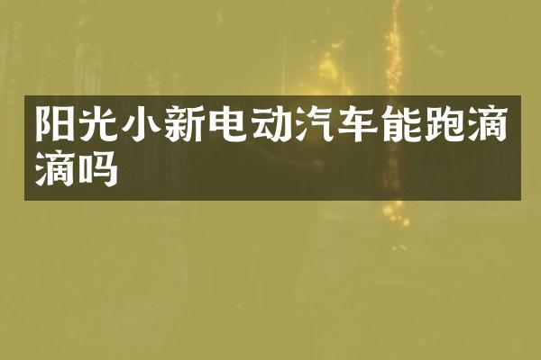 阳光小新电动汽车能跑滴滴吗