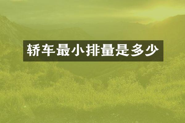 轿车最小排量是多少