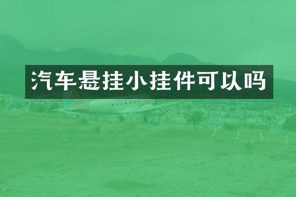 汽车悬挂小挂件可以吗