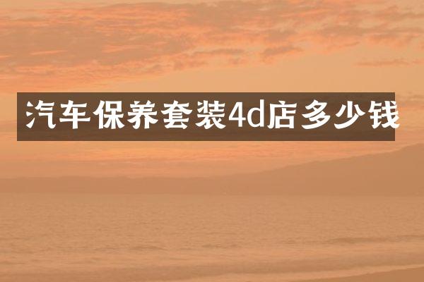 汽车保养套装4d店多少钱