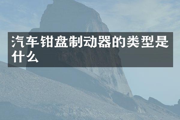 汽车钳盘制动器的类型是什么