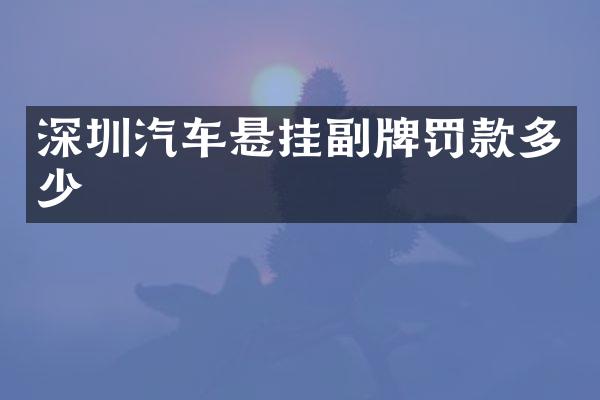 深圳汽车悬挂副牌罚款多少