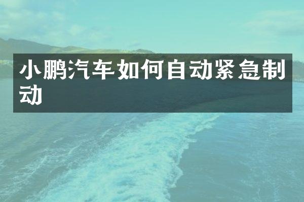 小鹏汽车如何自动紧急制动