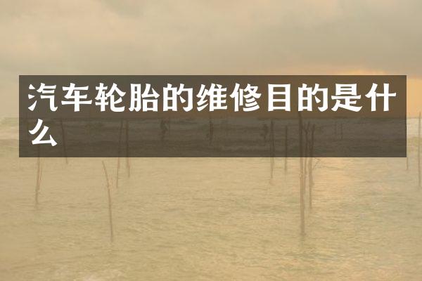 汽车轮胎的维修目的是什么