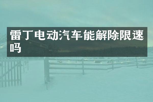 雷丁电动汽车能解除限速吗