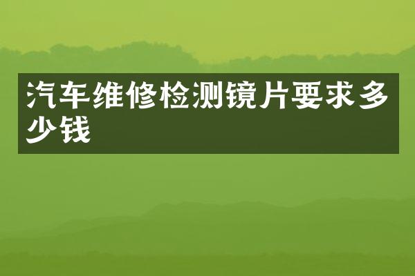 汽车维修检测镜片要求多少钱