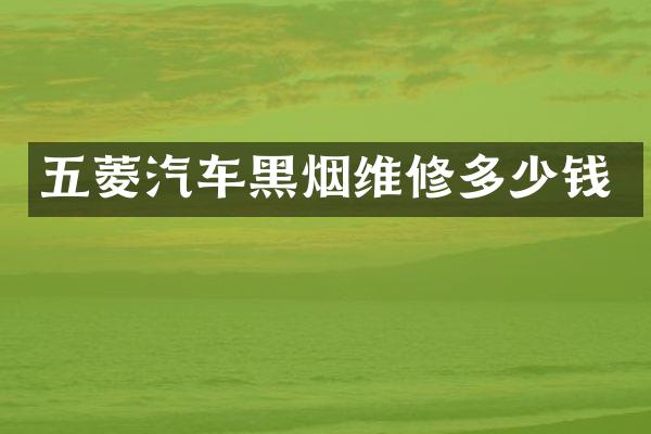 五菱汽车黑烟维修多少钱